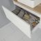 Meuble sous vasque - Blanc & effet chêne doré - 80cm - Newington