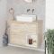 Meuble salle de bain chêne clair avec vasque à poser - 80cm - 2 tiroirs - Hoxton