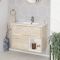 Meuble salle de bain effet chêne clair avec vasque encastrée - 46,5 x 81cm