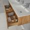 Meuble double vasque suspendu avec double plan vasque – Effet chêne doré – 120 cm - Newington