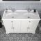 Meuble lavabo rétro – 120 cm – Blanc antique – Avec double vasque – Choix de finition des poignées – Thornton
