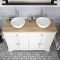 Meuble lavabo rétro – 120 cm – Blanc antique – Choix de vasques et de finition des poignées – Thornton