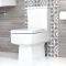Ensemble salle de bain - Baignoire rectangulaire, pack WC & lavabo cubique sur colonne - Exton