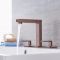 Robinet lavabo moderne – 3 trous de robinetterie - Bronze huilé - Kubix