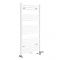 Sèche-serviettes mixte plat - Blanc - 118,8 cm x 50 cm - Avec élément électrique de 600W, robinets de radiateur et adaptateur - Neva