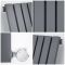 Radiateur design électrique horizontal – Colonnes plates – 63,5 cm – Anthracite – Choix de largeurs – Sloane