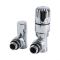 Paire de robinets de radiateur d'angle thermostatiques - Adaptateur PEX 12mm