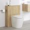 Meuble WC avec cuvette WC à poser - 60 cm - Effet chêne doré – Newington