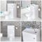 Meuble WC avec cuvette et lave-main moderne - Blanc - 50 cm x 89 cm – Cluo