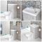 Meuble WC avec cuvette et lave-main – Gris béton – 50 cm x 89 cm – Cluo