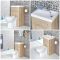 Meuble WC avec cuvette minimaliste et lave-main – Effet chêne – 50 cm x 89 cm – Cluo