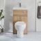 Meuble WC avec cuvette minimaliste et lave-main – Effet chêne – 50 cm x 89 cm – Cluo