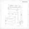 Meuble WC avec cuvette cubique et lave-main – Effet chêne – 50 cm x 89 cm – Cluo