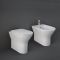 Bidet et cuvette WC à poser moderne avec abattant à fermeture douce – Sans bride – Blanc mat – RAK Feeling x Hudson Reed