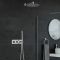 Kit de douche thermostatique avec mitigeur avec inverseur, pommeau mural et douchette – 2 fonctions – Chromé – Como