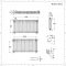 Radiateur style fonte horizontal - Blanc - Quatre rangs - 60 cm x 119,3 cm – Windsor