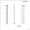 Radiateur design vertical – Blanc – 140 cm x 23,6 cm – Double rangs - Vitality