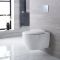 Pack WC suspendu moderne – Sans bride – Bâti-support haut – Blanc - Choix de plaque de déclenchement - Kenton