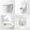 Pack WC suspendu moderne – Sans bride – Bâti-support haut – Blanc – Choix de plaque de déclenchement - Ashbury