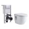 WC suspendu moderne avec bâti-support – Blanc – Choix de plaque de déclenchement - Belstone