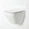 WC suspendu sans bride avec bâti support haut – Blanc – Choix de plaque de déclenchement – Exton