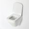 WC suspendu sans bride avec bâti support – Blanc – Choix de plaque de déclenchement – Exton