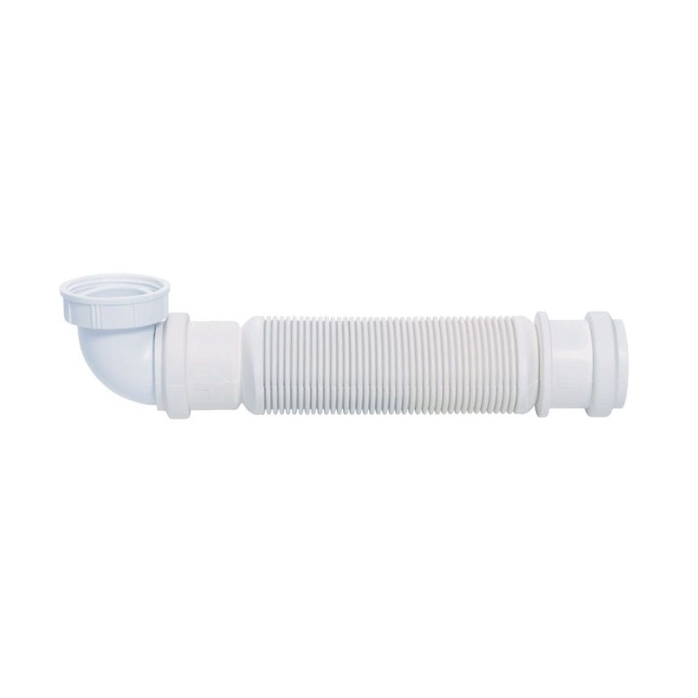 Siphon bouteille flexible et raccord cuvette pour WC à poser et vasque