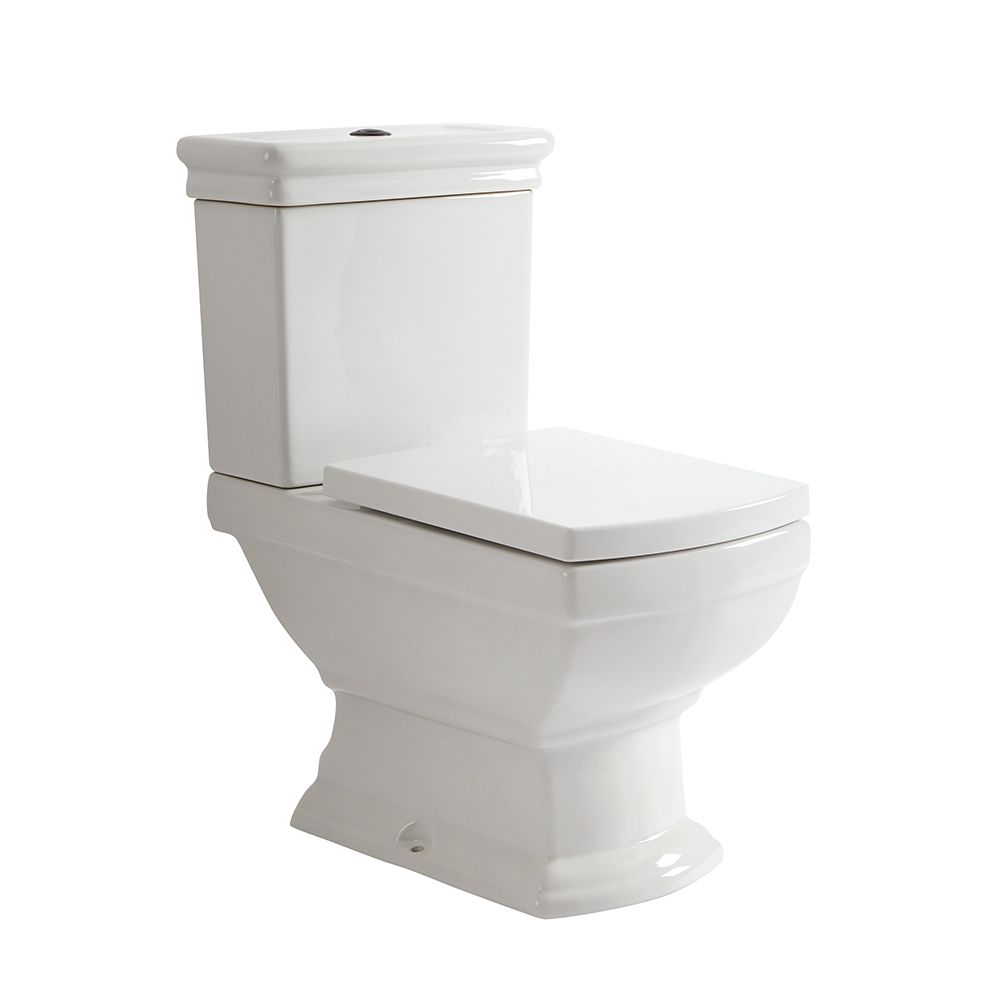 Pack WC à poser rétro avec abattant blanc – Choix de finitions de la  commande à levier - Richmond