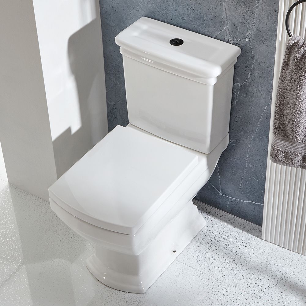 Pack WC à poser rétro avec abattant blanc – Choix de finitions de la  commande à levier - Richmond