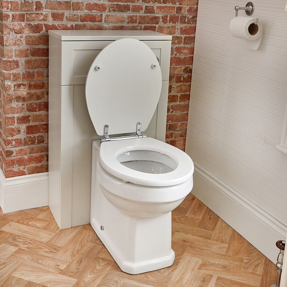 Meuble WC rétro avec cuvette WC à poser, réservoir et abattant