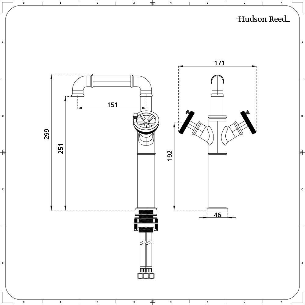 Robinet mélangeur lavabo haut – Design industriel (Steampunk) – Noir –  Zandra