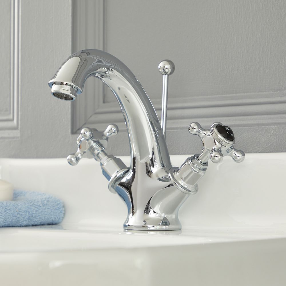 Mitigeur de lavabo cascade cuivre H17cm blanc pour salle de bain