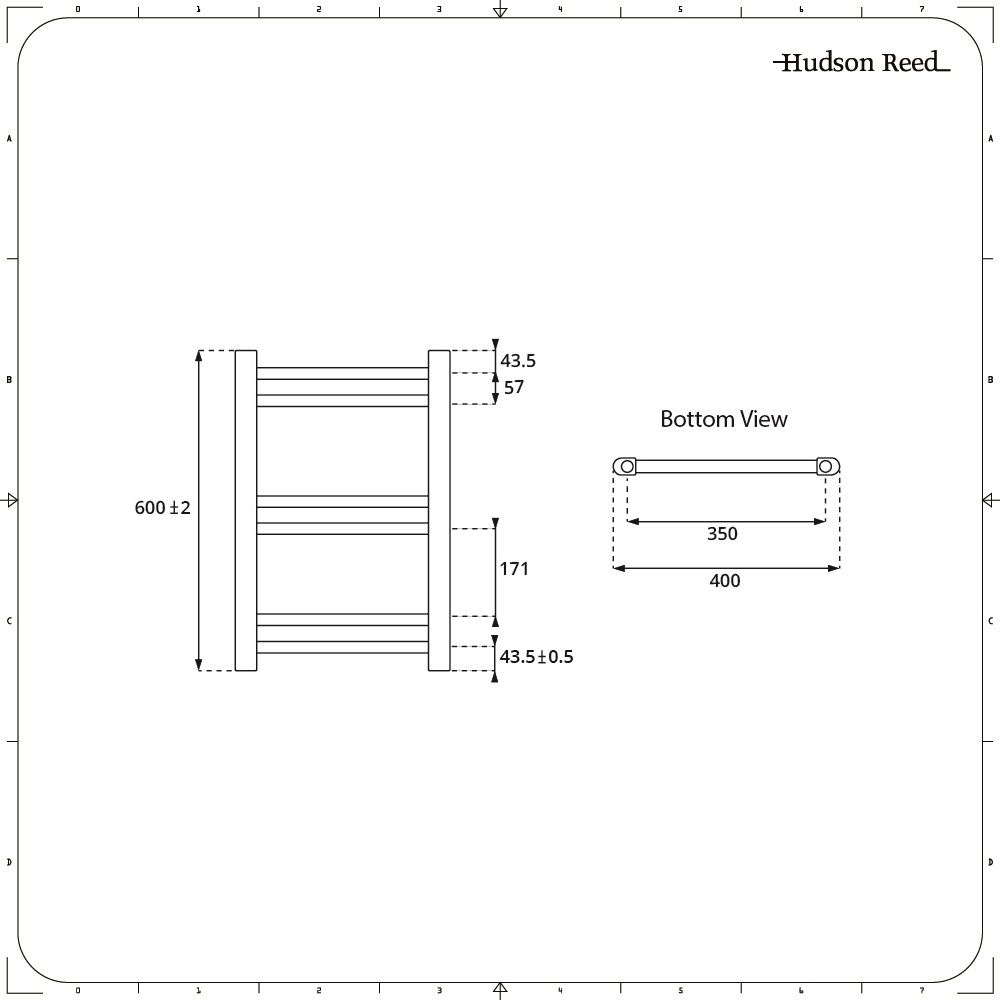Henrad barre sèche-serviette L:400mm types 20-21 alto/plan/line