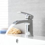 Meuble WC avec cuvette cubique et lave-main – Effet chêne – 50 cm x 89 cm –  Cluo