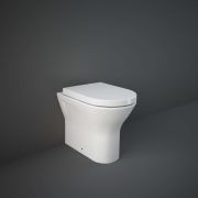 Cuvette WC à poser avec abattant blanc – Hauteur confortable – Charnières  chromées – Richmond