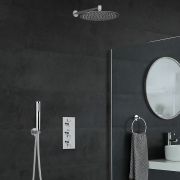 Tournevis 12 pouces rond Pommeau douche pluie ultra mince moderne chrome  maison salle de bains d'acier inoxydable HB056 - Cdiscount Bricolage