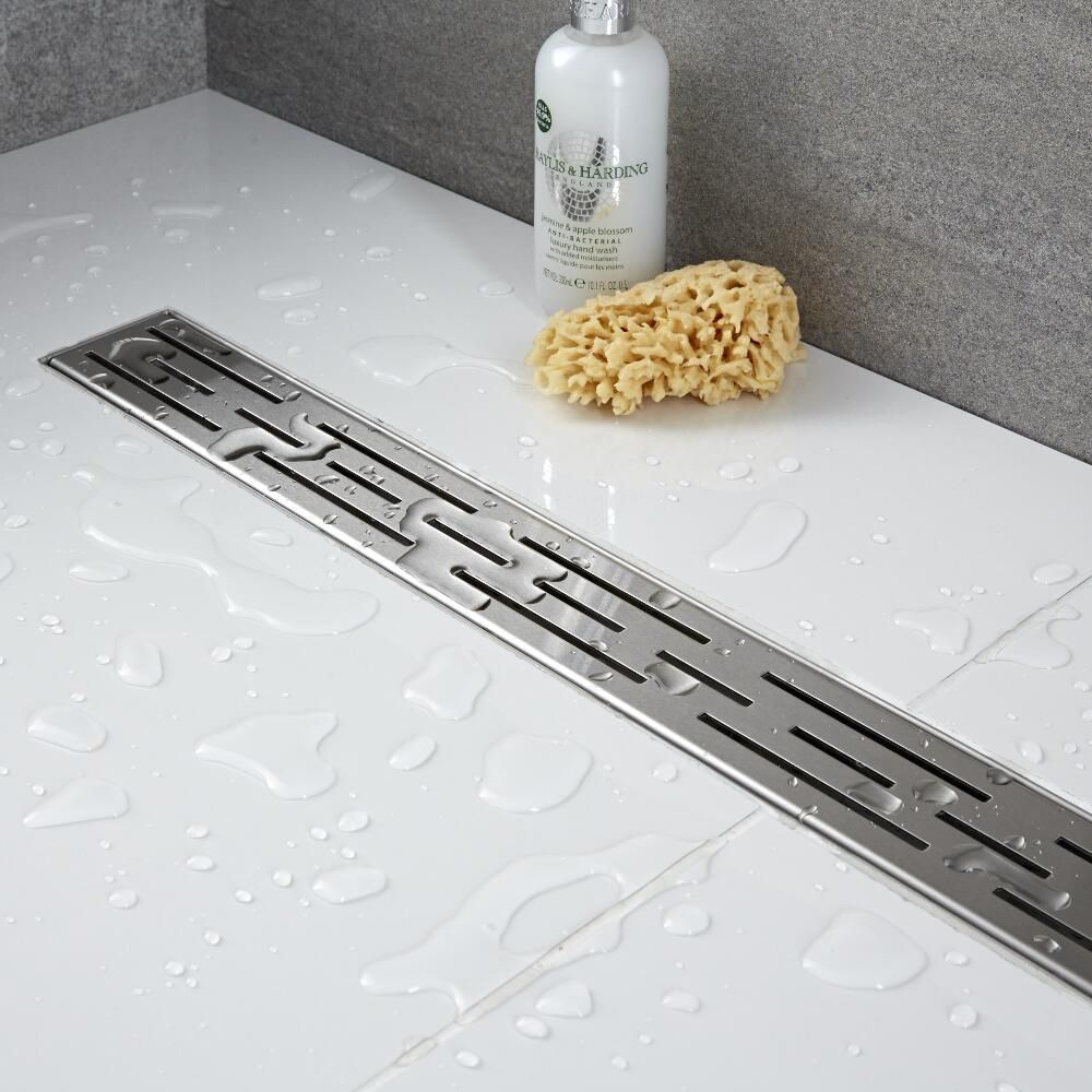Caniveau de douche linéaire avec grille - Acier Inoxydable – Choix de tailles et de finitions