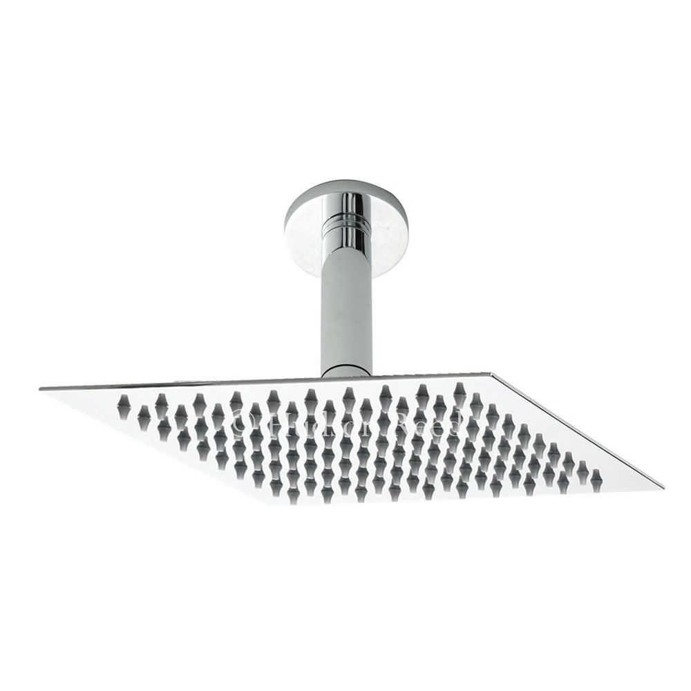 Pommeau de douche carré de 20 cm et bras plafonnier – Kubix