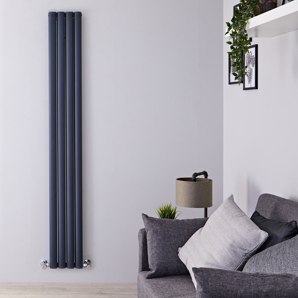 Radiateur design vertical - 180 cm x 23 cm - Aluminium - Anthracite - Vitality Air