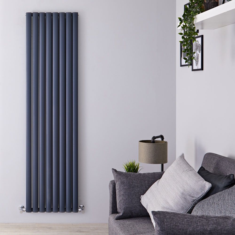 Radiateur design vertical en aluminium – Anthracite – 180 cm x 47 cm – Vitality Air