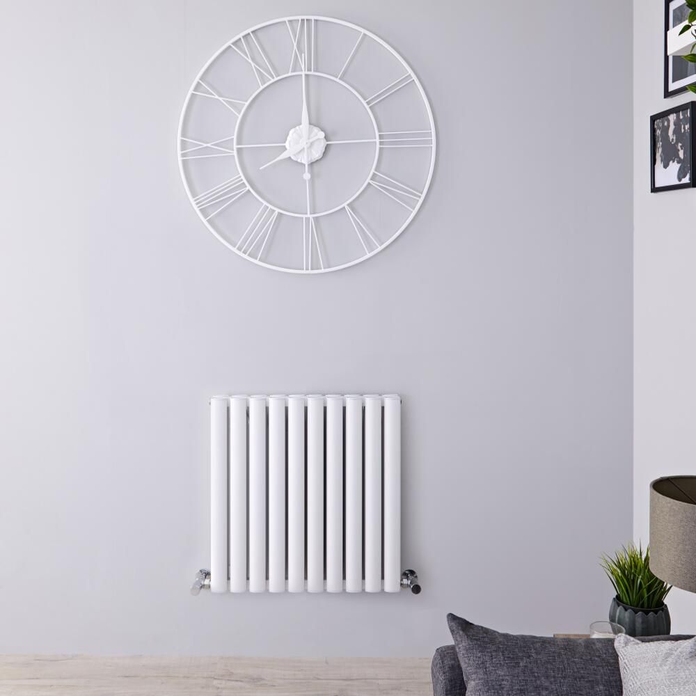 Radiateur design horizontal - 60 cm x 59 cm - Blanc - Aluminium - Double rang - Vitality Air