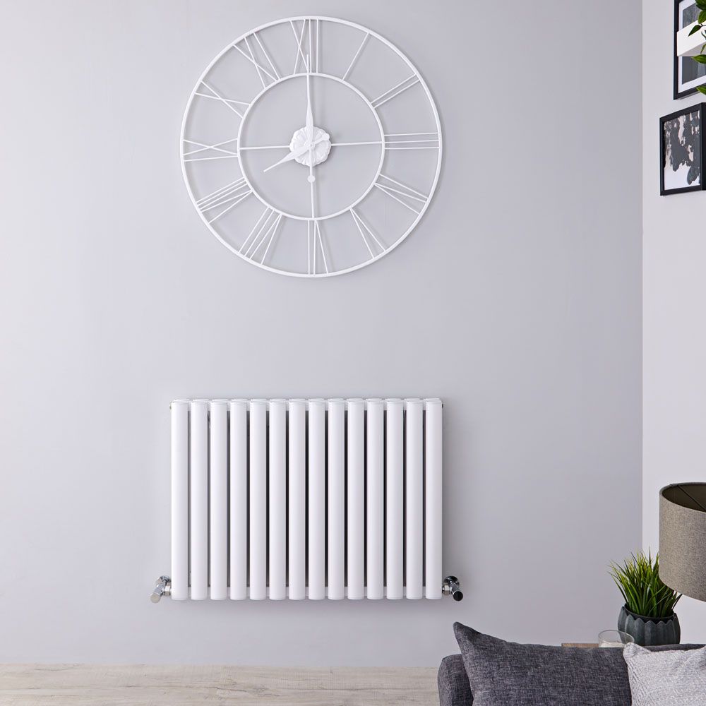 Radiateur design horizontal - 60 cm x 83 cm - Blanc - Aluminium - Double rang - Vitality Air