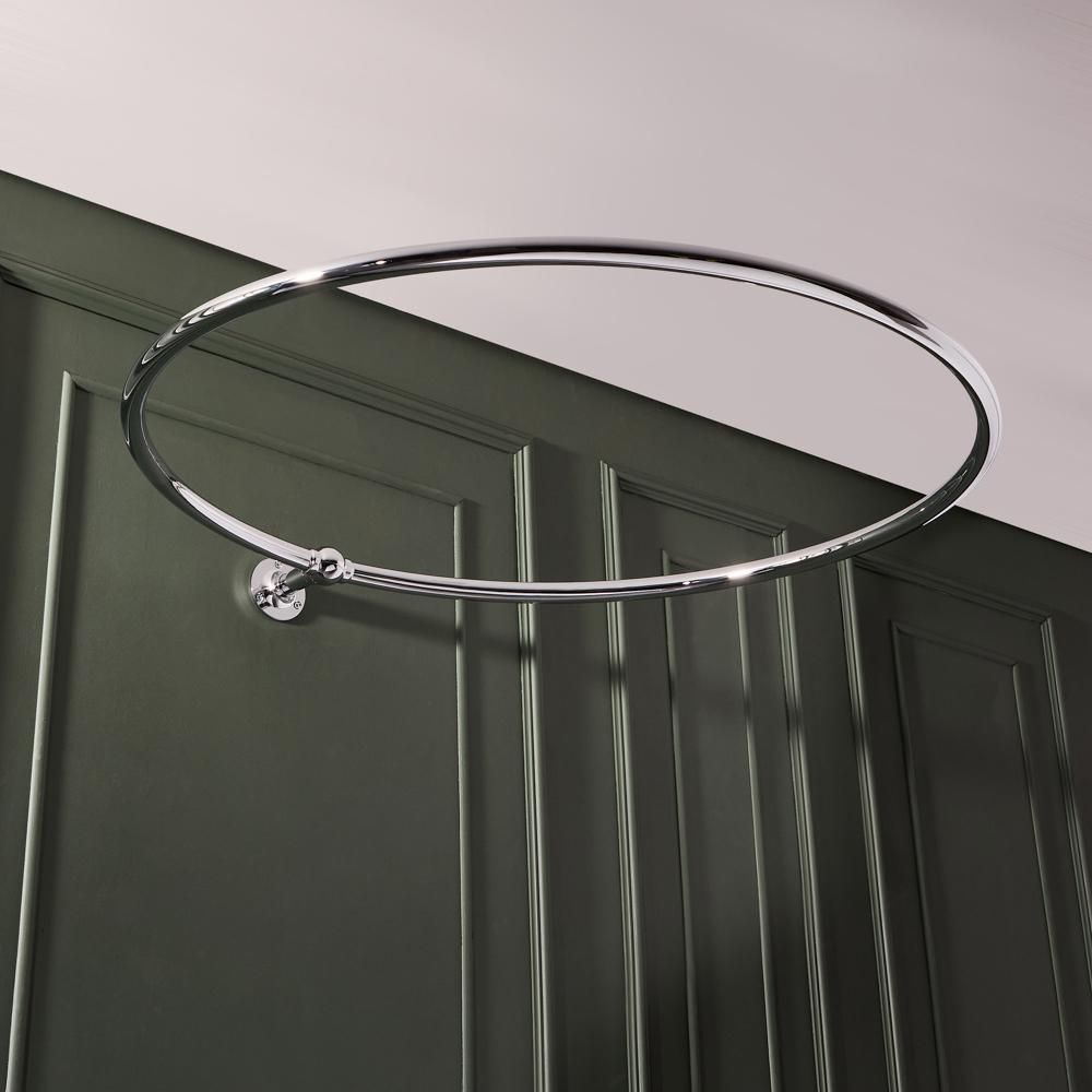 Tringle à rideau de douche rétro – Ronde – Chromé – Elizabeth