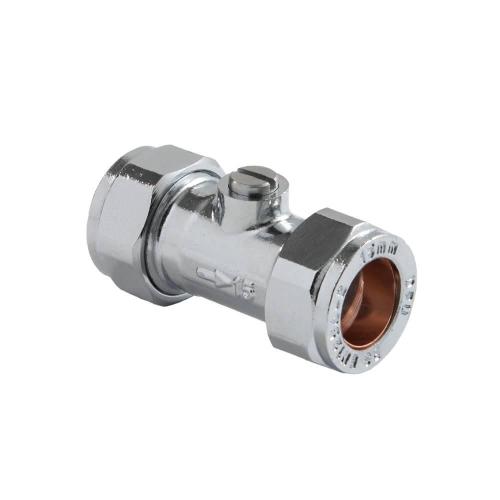 Vanne d'isolation - Chrome - 1,5 cm