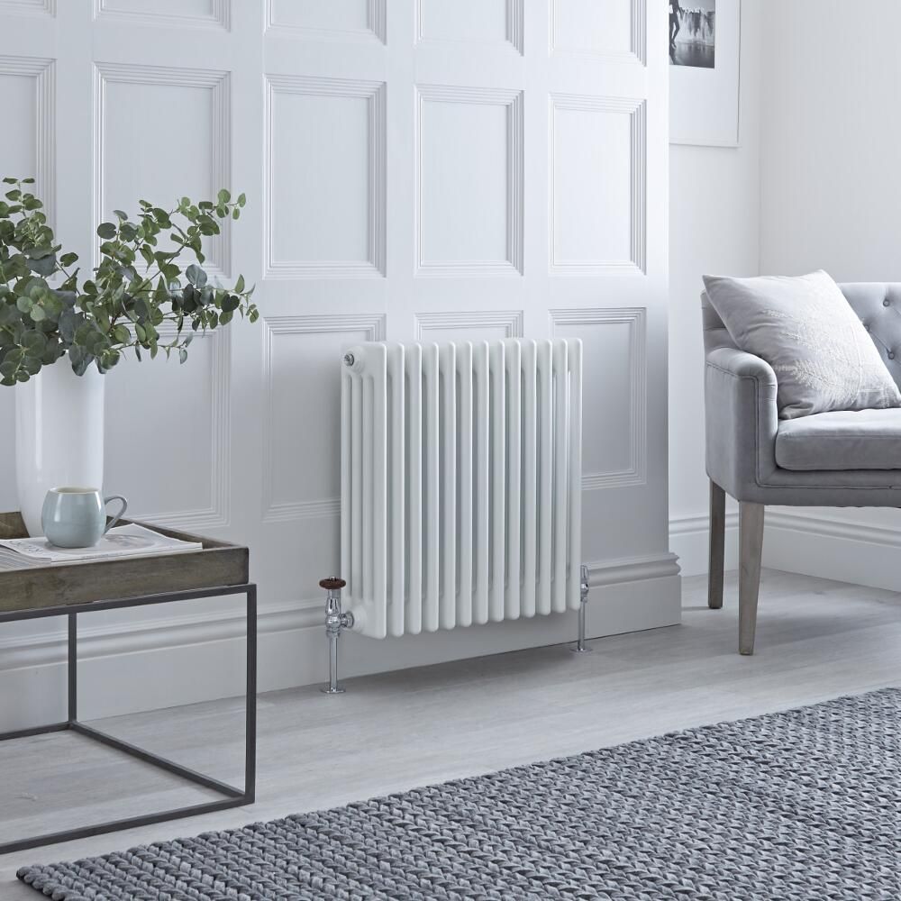 Radiateur style fonte horizontal – Blanc - Quatre rangs – Choix de tailles et de pieds - Windsor