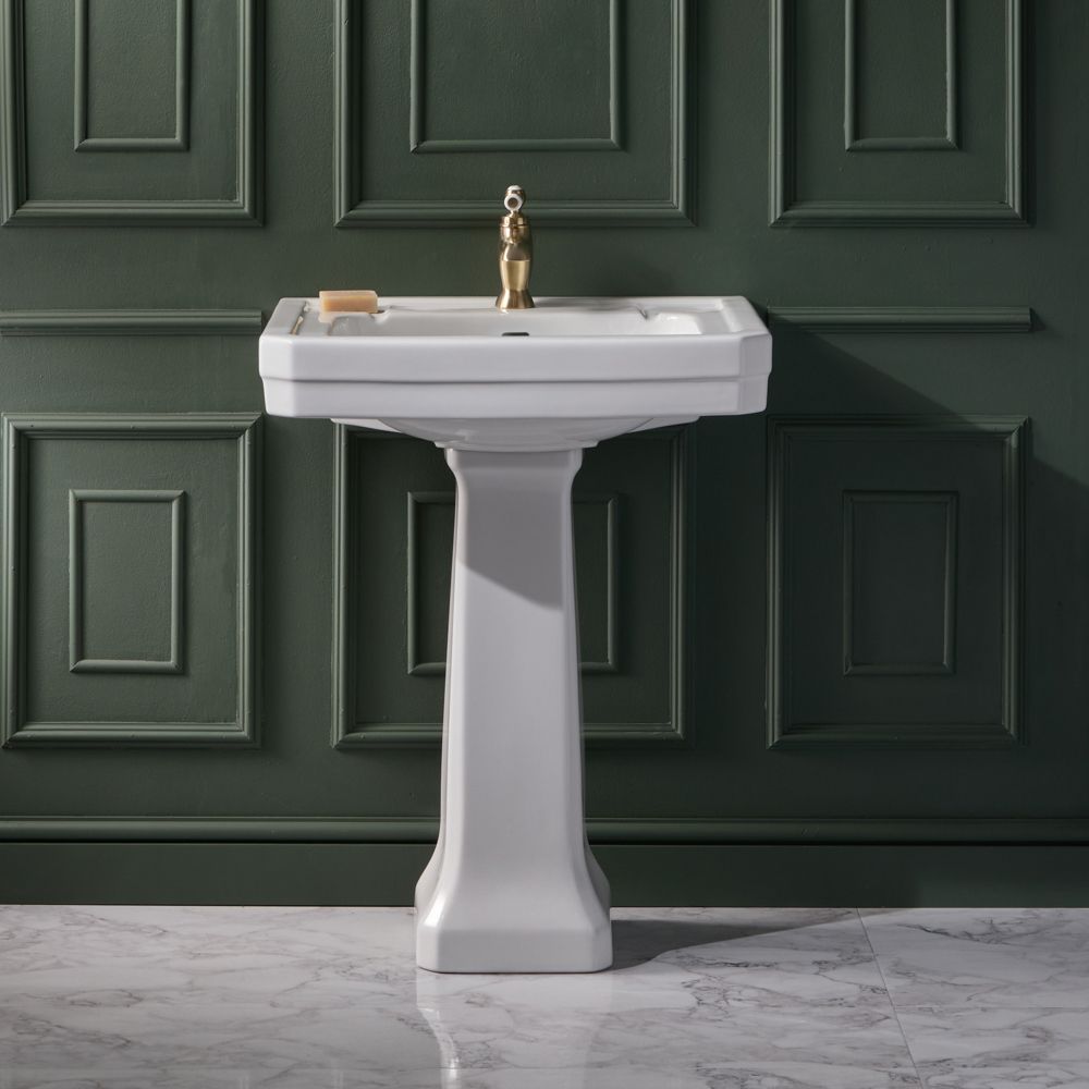 Lavabo sur colonne rétro - 64,5 cm (1 trou) - Elizabeth