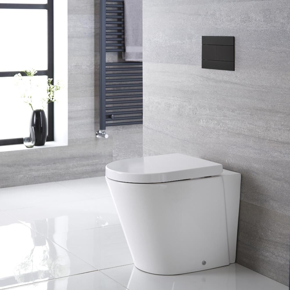 Cuvette WC ronde à poser avec abattant à fermeture douce – Blanc – Alswear