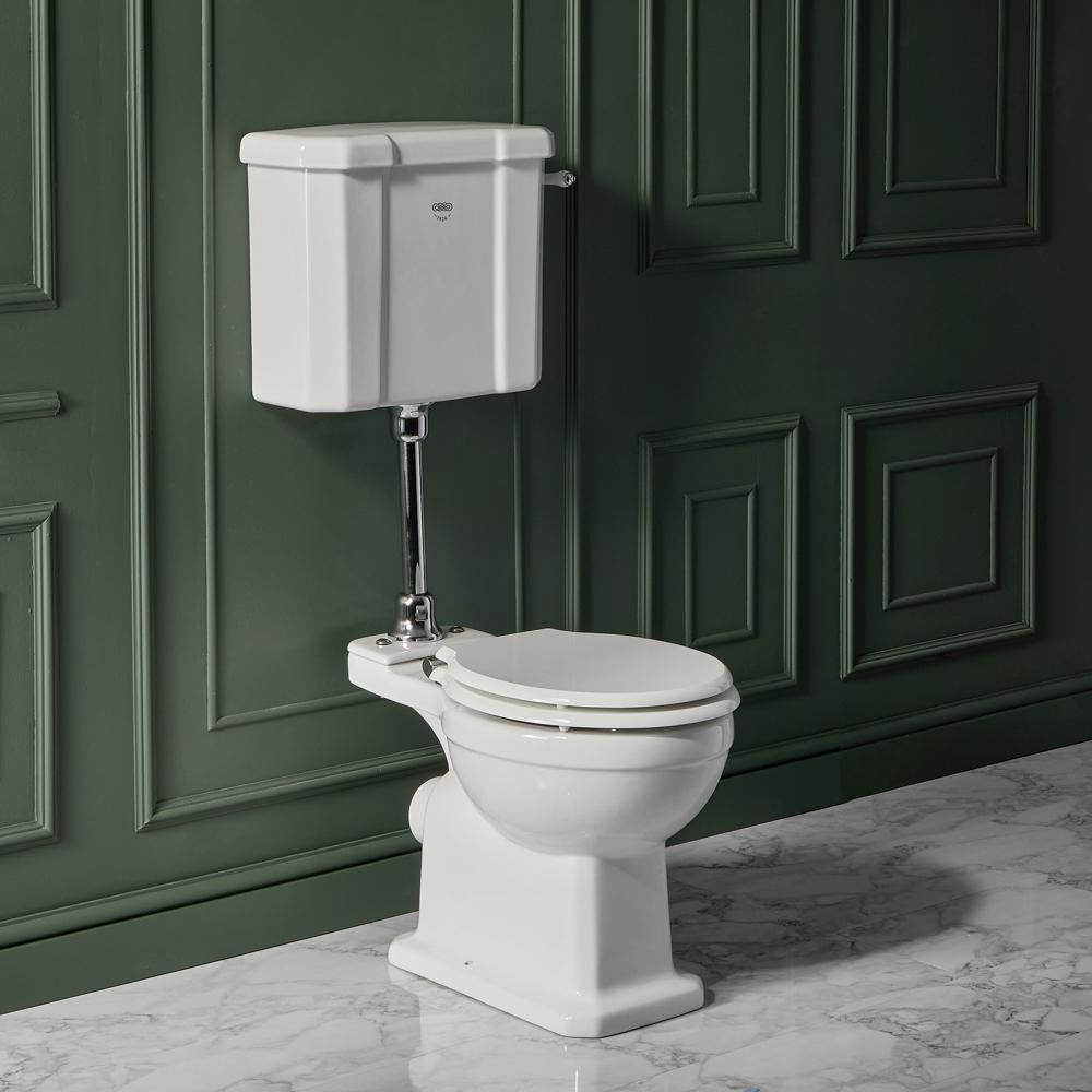 Cuvette WC rétro avec réservoir semi-bas et abattant - Elizabeth