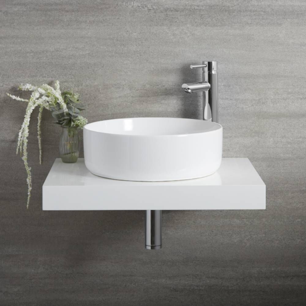 Vasque à poser ronde moderne – Blanc – Ø 39,5 cm – Non percée – Sphere