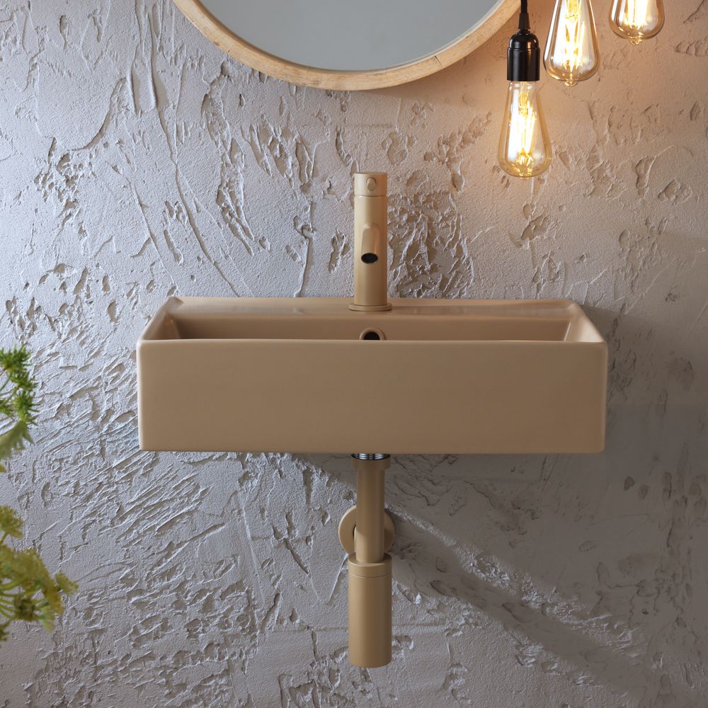 Vasque rectangulaire suspendue - 1 trou - 50 cm x 35 cm - Choix de finitions - Elements